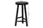 bali & pari David Acacia Wood Bobbin Counter Stool - Sculptural Backless Accent Stool for Kitchen Island or Lounge with Footrest, Black