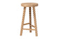 bali & pari David Acacia Wood Bobbin Counter Stool - Sculptural Backless Accent Stool for Kitchen Island or Lounge with Footrest, Natural Brown
