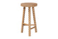 bali & pari David Acacia Wood Bobbin Counter Stool - Sculptural Backless Accent Stool for Kitchen Island or Lounge with Footrest, Natural Brown