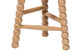bali & pari David Acacia Wood Bobbin Counter Stool - Sculptural Backless Accent Stool for Kitchen Island or Lounge with Footrest, Natural Brown