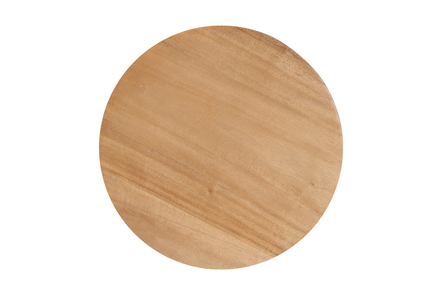 bali & pari David Acacia Wood Bobbin Counter Stool - Sculptural Backless Accent Stool for Kitchen Island or Lounge with Footrest, Natural Brown