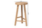 bali & pari David Acacia Wood Bobbin Counter Stool - Sculptural Backless Accent Stool for Kitchen Island or Lounge with Footrest, Natural Brown