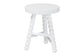 bali & pari David Acacia Wood Multipurpose Accent Stool - Turned Bobbin Decorative Side ottoman with Tripod Base, White