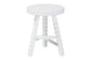 bali & pari David Acacia Wood Multipurpose Accent Stool - Turned Bobbin Decorative Side ottoman with Tripod Base, White