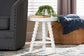 bali & pari David Acacia Wood Multipurpose Accent Stool - Turned Bobbin Decorative Side ottoman with Tripod Base, White