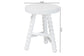 bali & pari David Acacia Wood Multipurpose Accent Stool - Turned Bobbin Decorative Side ottoman with Tripod Base, White