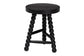 bali & pari David Acacia Wood Multipurpose Accent Stool - Turned Bobbin Decorative Side ottoman with Tripod Base, Black