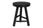 bali & pari David Acacia Wood Multipurpose Accent Stool - Turned Bobbin Decorative Side ottoman with Tripod Base, Black