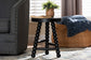 bali & pari David Acacia Wood Multipurpose Accent Stool - Turned Bobbin Decorative Side ottoman with Tripod Base, Black