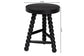 bali & pari David Acacia Wood Multipurpose Accent Stool - Turned Bobbin Decorative Side ottoman with Tripod Base, Black