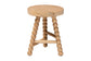 bali & pari David Acacia Wood Multipurpose Accent Stool - Turned Bobbin Decorative Side ottoman with Tripod Base, Natural Brown