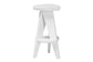 bali & pari Roy Wood Counter Stool - Sculptural Backless Accent Stool with Geometric Base and Integrated Footrest, White
