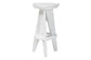bali & pari Roy Wood Counter Stool - Sculptural Backless Accent Stool with Geometric Base and Integrated Footrest, White