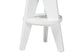 bali & pari Roy Wood Counter Stool - Sculptural Backless Accent Stool with Geometric Base and Integrated Footrest, White