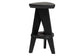 bali & pari Roy Wood Counter Stool - Sculptural Backless Accent Stool with Geometric Base and Integrated Footrest, Black