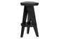 bali & pari Roy Wood Counter Stool - Sculptural Backless Accent Stool with Geometric Base and Integrated Footrest, Black