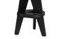 bali & pari Roy Wood Counter Stool - Sculptural Backless Accent Stool with Geometric Base and Integrated Footrest, Black
