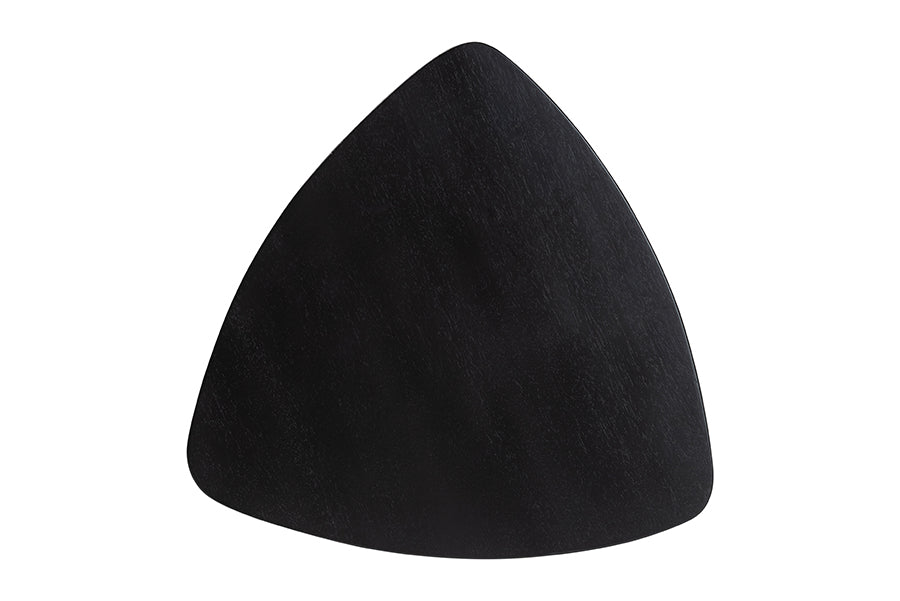 bali & pari Roy Wood Counter Stool - Sculptural Backless Accent Stool with Geometric Base and Integrated Footrest, Black