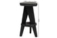 bali & pari Roy Wood Counter Stool - Sculptural Backless Accent Stool with Geometric Base and Integrated Footrest, Black