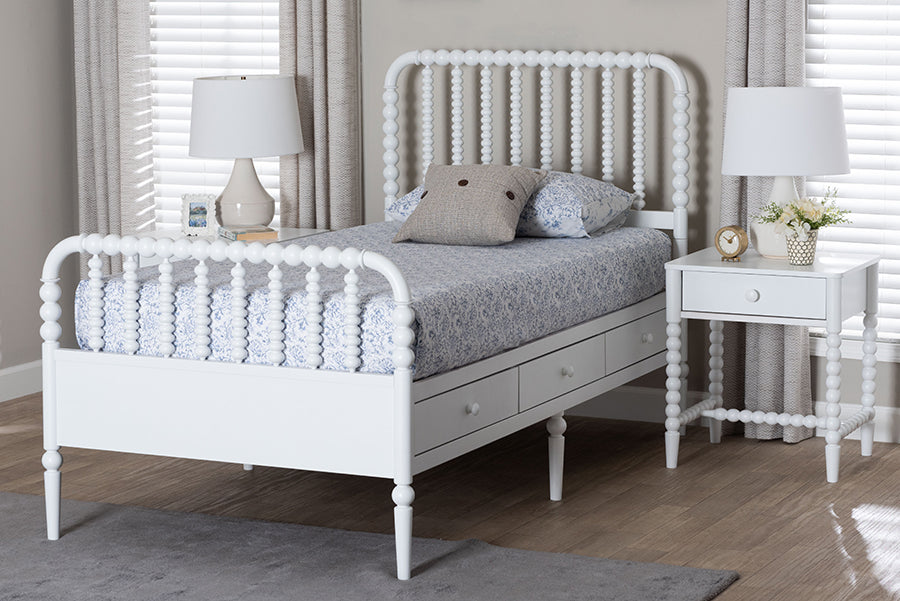 Baxton Studio Lucera 3-Piece Bedroom Set, Twin, White