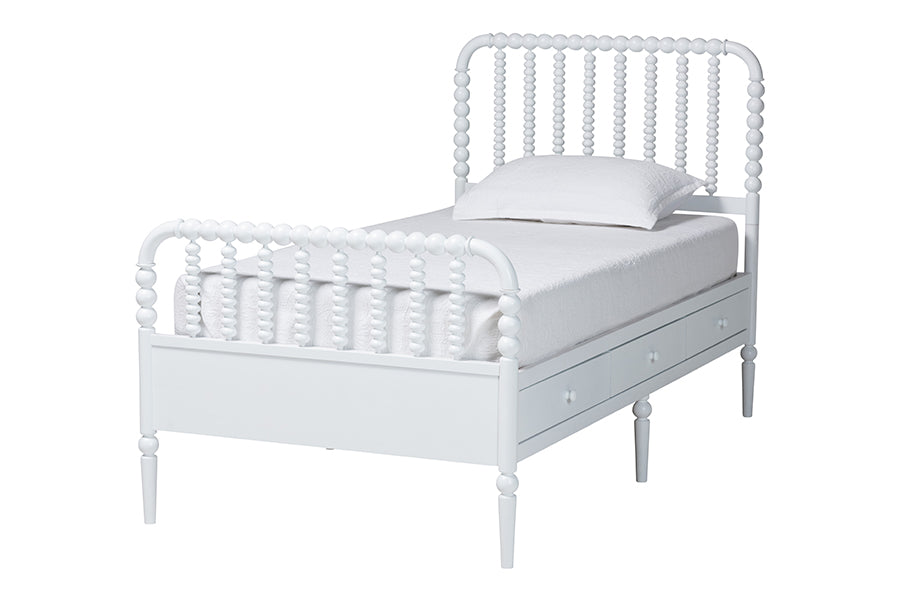 Baxton Studio Lucera 5-Piece Bedroom Set, Twin, White