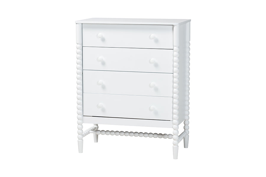 Baxton Studio Lucera 5-Piece Bedroom Set, Twin, White