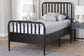 Baxton Studio Lucera 6-Drawer Platform Bed with Bobbin Frame, Twin, Black