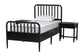 Baxton Studio Lucera 3-Piece Bedroom Set, Twin, Black