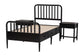 Baxton Studio Lucera 3-Piece Bedroom Set, Twin, Black