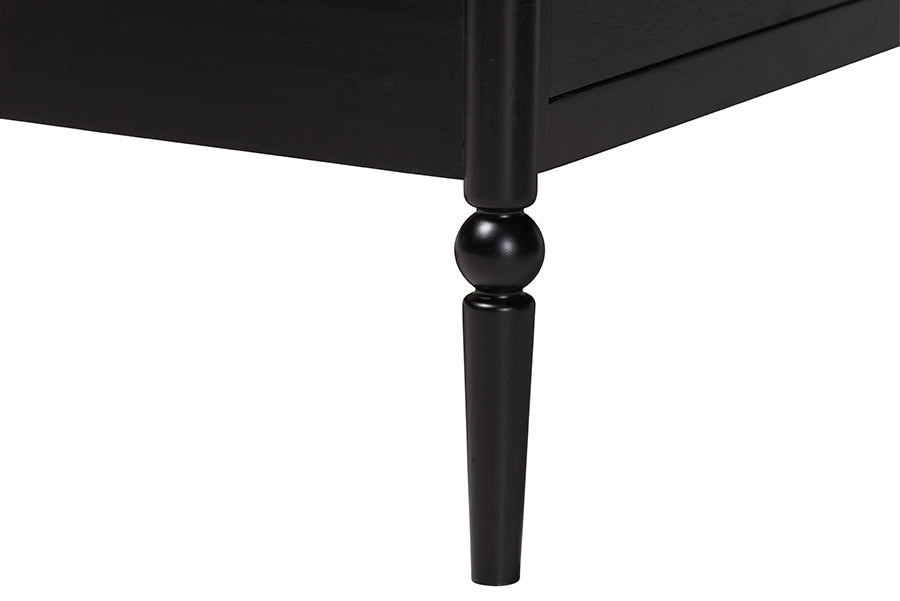 Baxton Studio Lucera 4-Piece Bedroom Set, Twin, Black