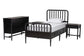 Baxton Studio Lucera 4-Piece Bedroom Set, Twin, Black
