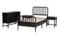 Baxton Studio Lucera 4-Piece Bedroom Set, Twin, Black