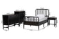 Baxton Studio Lucera 5-Piece Bedroom Set, Twin, Black