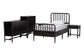 Baxton Studio Lucera 5-Piece Bedroom Set, Twin, Black