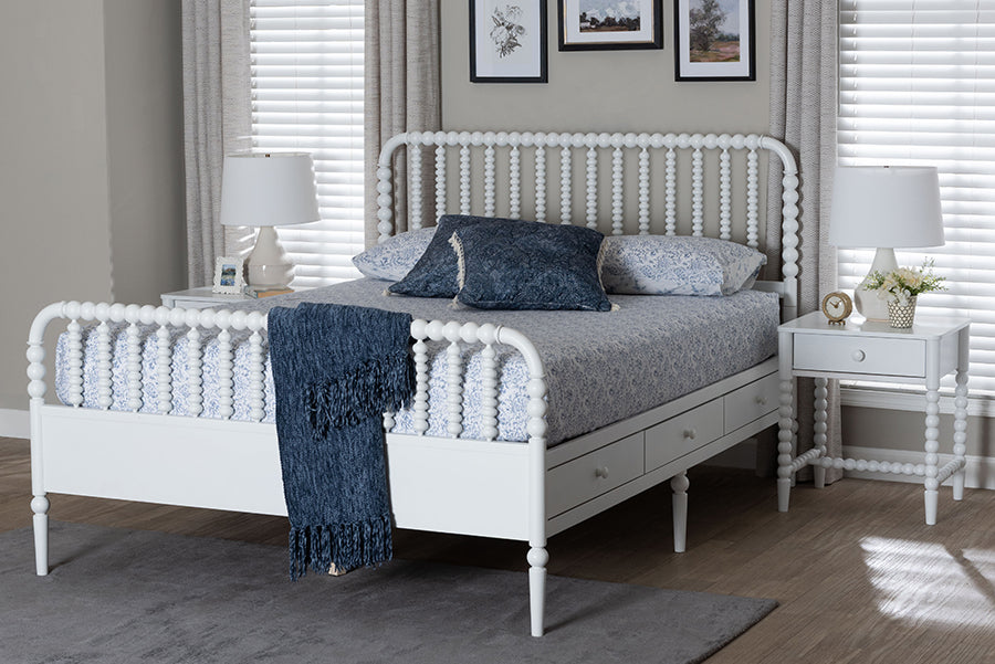 Baxton Studio Lucera 3-Piece Bedroom Set, Queen, White