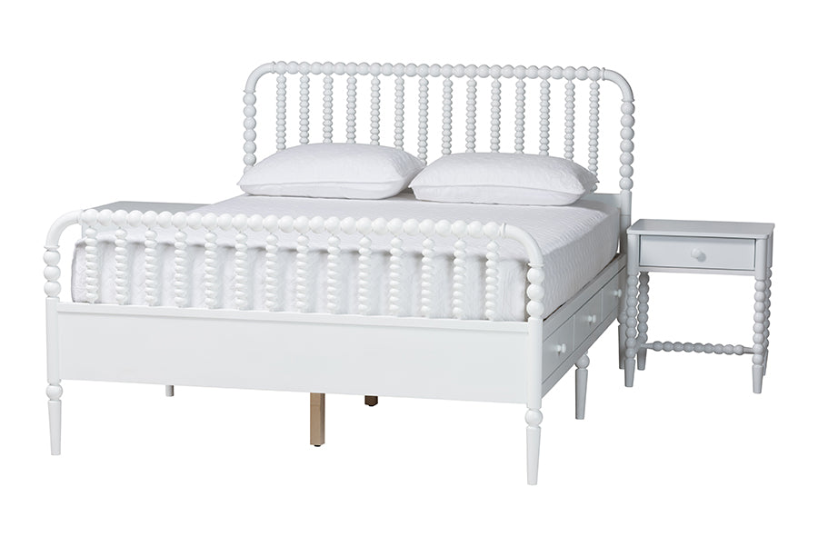 Baxton Studio Lucera 3-Piece Bedroom Set, Queen, White
