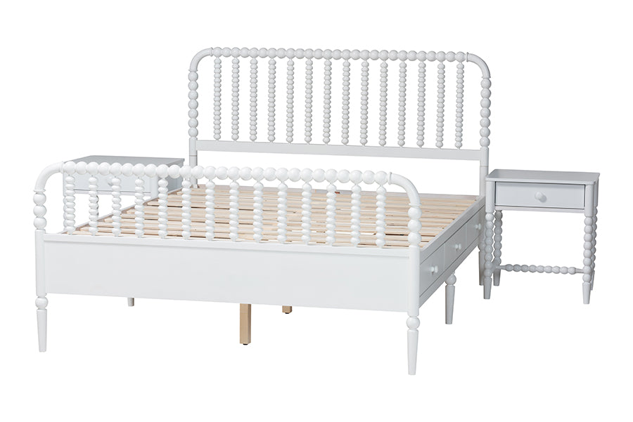 Baxton Studio Lucera 3-Piece Bedroom Set, Full, White
