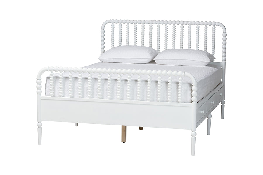 Baxton Studio Lucera 4-Piece Bedroom Set, Queen, White