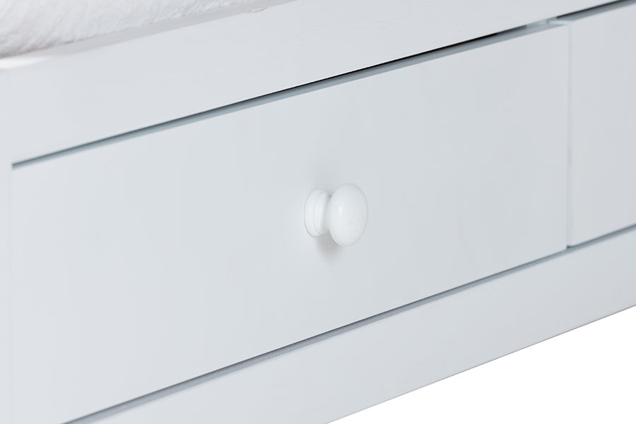 Baxton Studio Lucera 4-Piece Bedroom Set, Queen, White