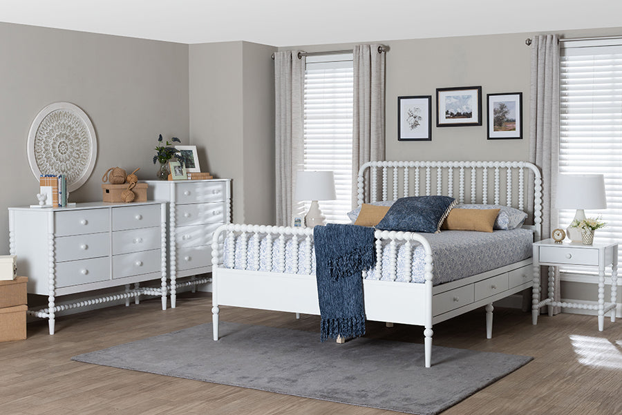 Baxton Studio Lucera 5-Piece Bedroom Set, Queen, White