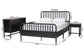 Baxton Studio Lucera 4-Piece Bedroom Set, Full, Black