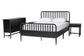 Baxton Studio Lucera 4-Piece Bedroom Set, Queen, Black