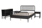 Baxton Studio Lucera 4-Piece Bedroom Set, Queen, Black