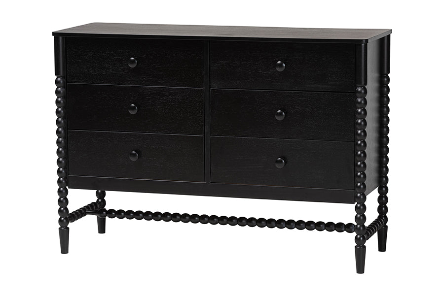 Baxton Studio Lucera 4-Piece Bedroom Set, Queen, Black