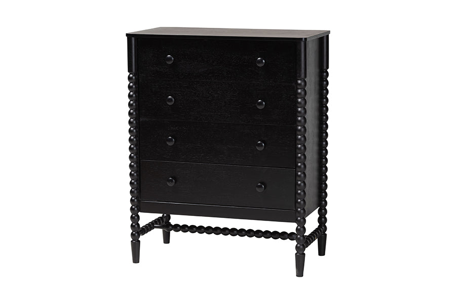 Baxton Studio Lucera 5-Piece Bedroom Set, Full, Black
