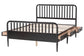 Baxton Studio Lucera 6-Drawer Platform Bed with Bobbin Frame, Queen, Black