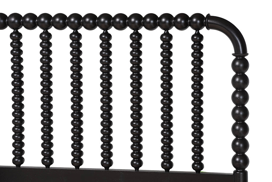 Baxton Studio Lucera 6-Drawer Platform Bed with Bobbin Frame, Full, Black