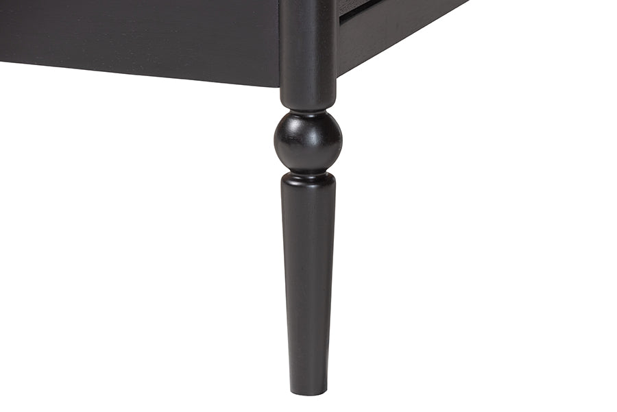 Baxton Studio Lucera 6-Drawer Platform Bed with Bobbin Frame, Full, Black