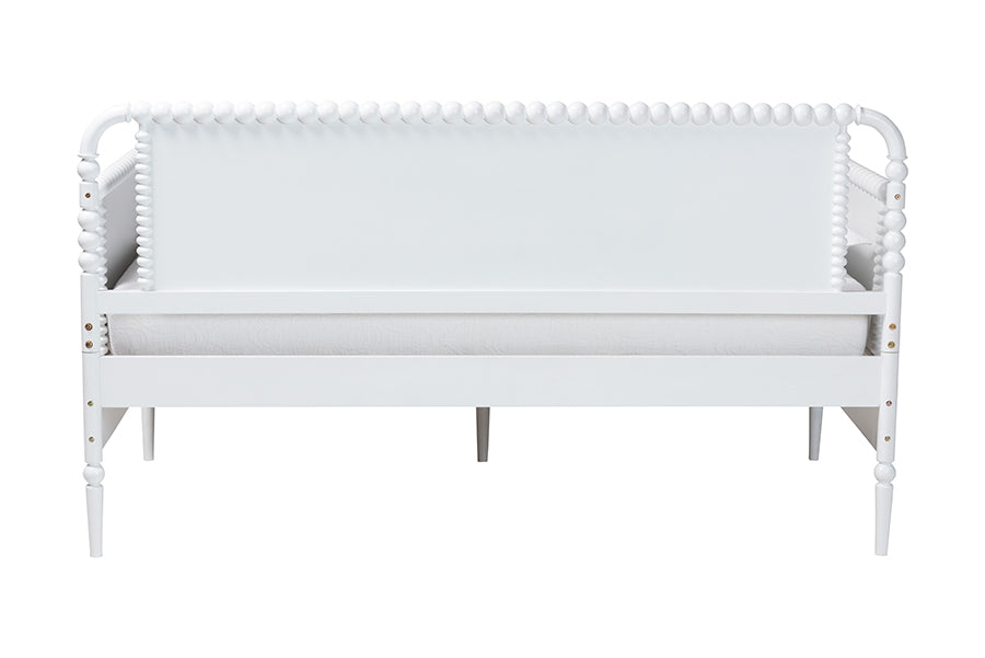 Baxton Studio Lucera 3-Drawer Daybed with Bobbin Frame, Twin, White
