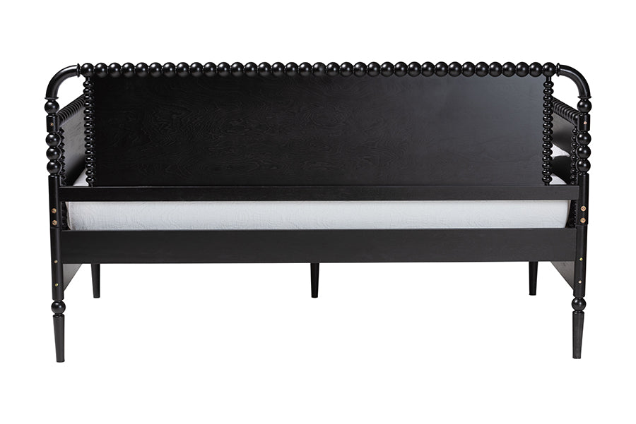 Baxton Studio Lucera 3-Drawer Daybed with Bobbin Frame, Full, Black